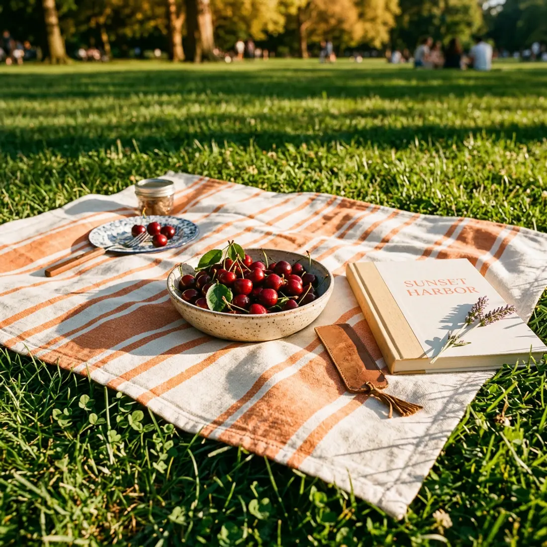 Sunday Stripe Picnic Blanket, view 2