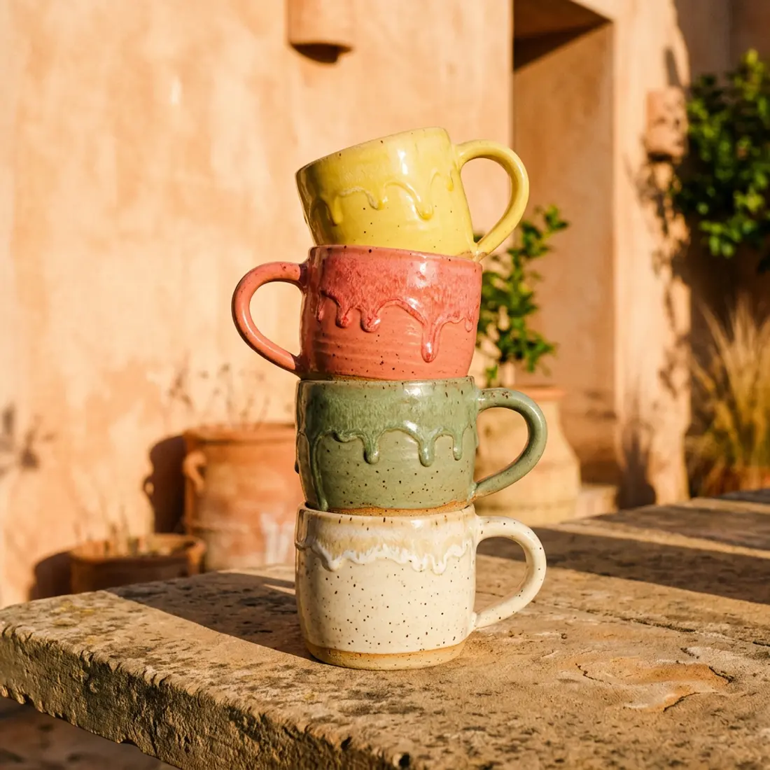 Drip Glaze Mug Set